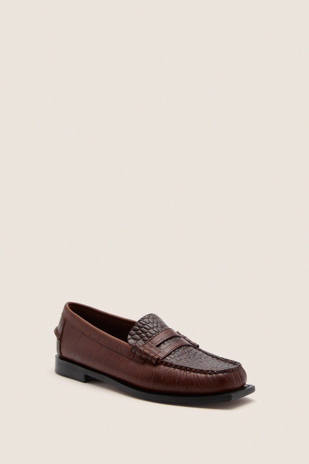 Brown Madison Crocodile Loafers