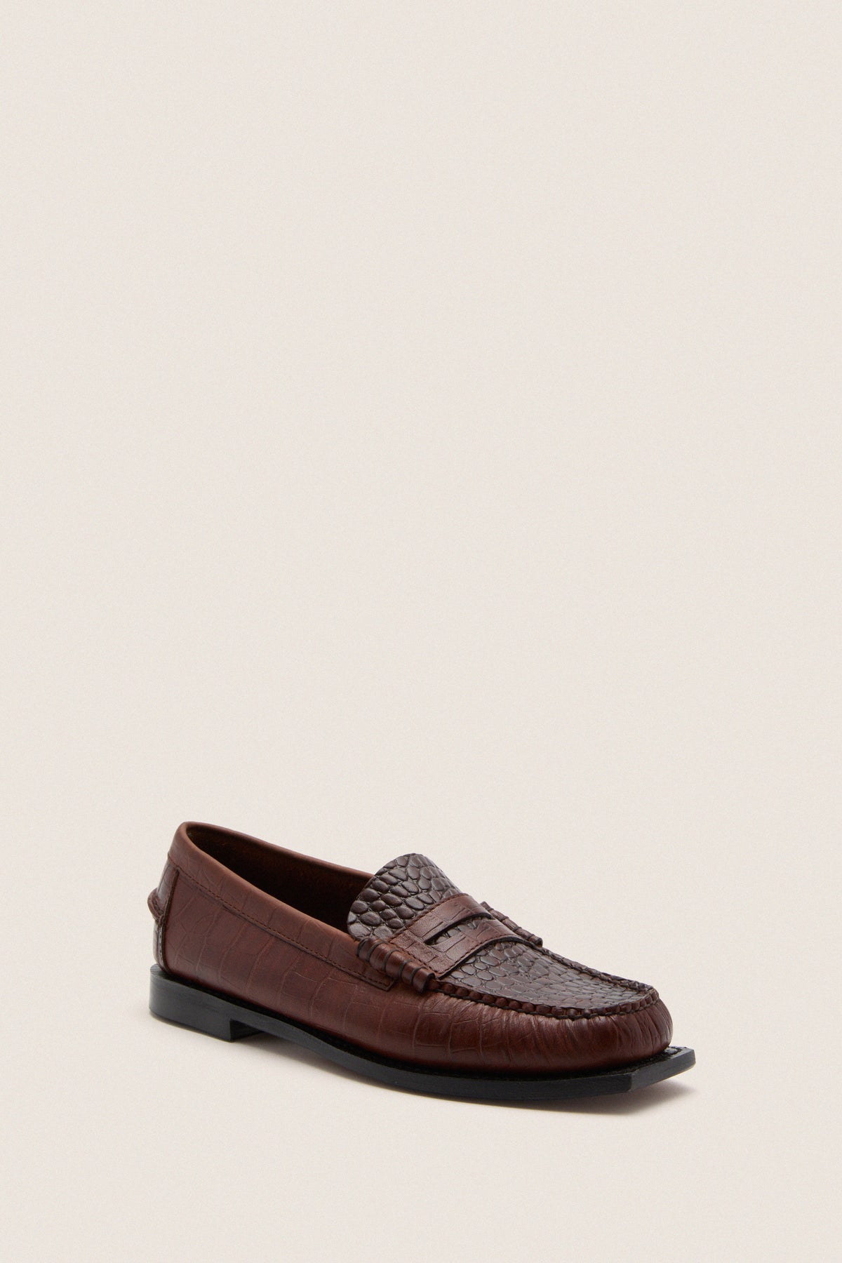 Brown Madison Crocodile Loafers