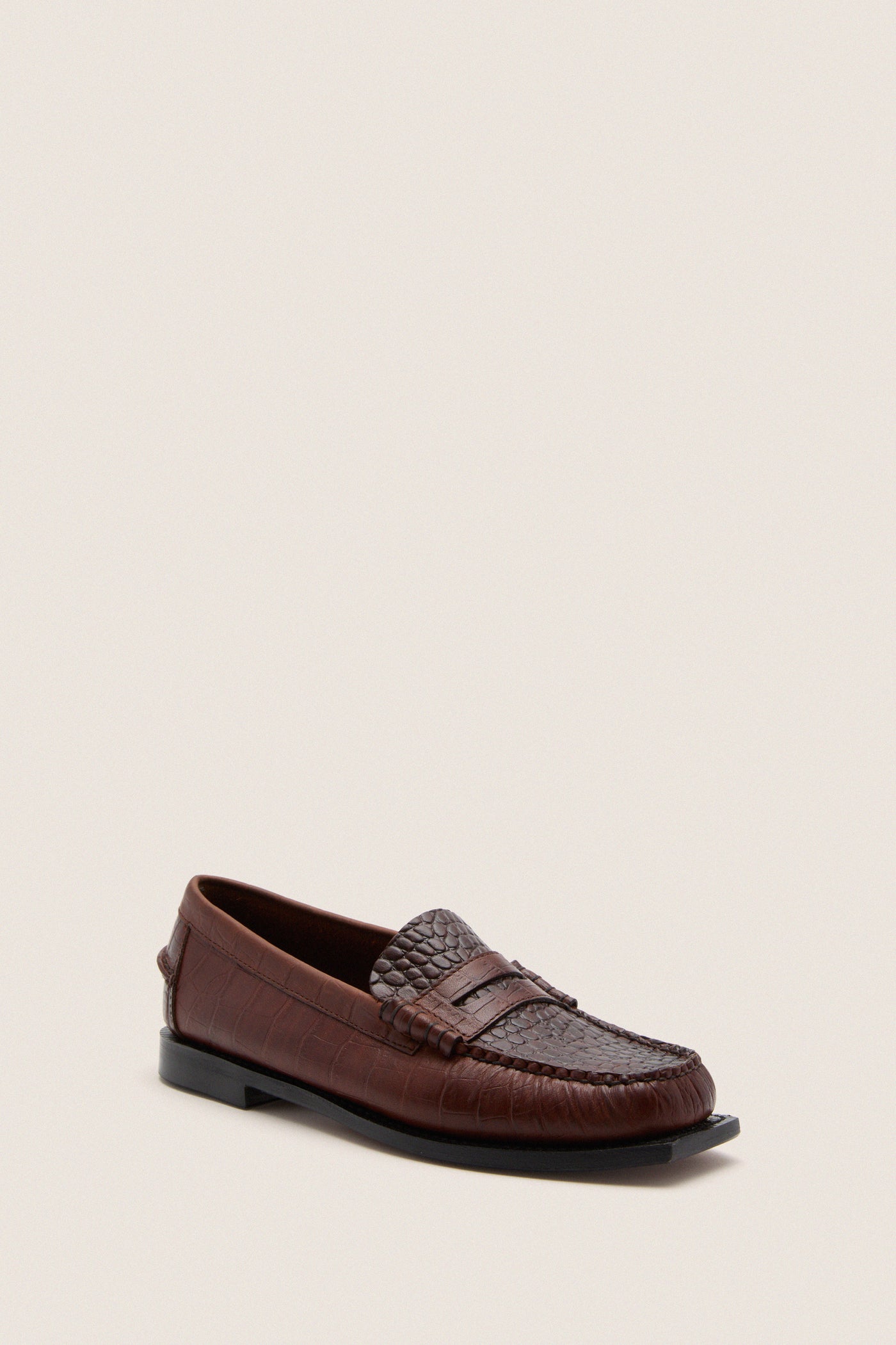 Brown Madison Crocodile Loafers