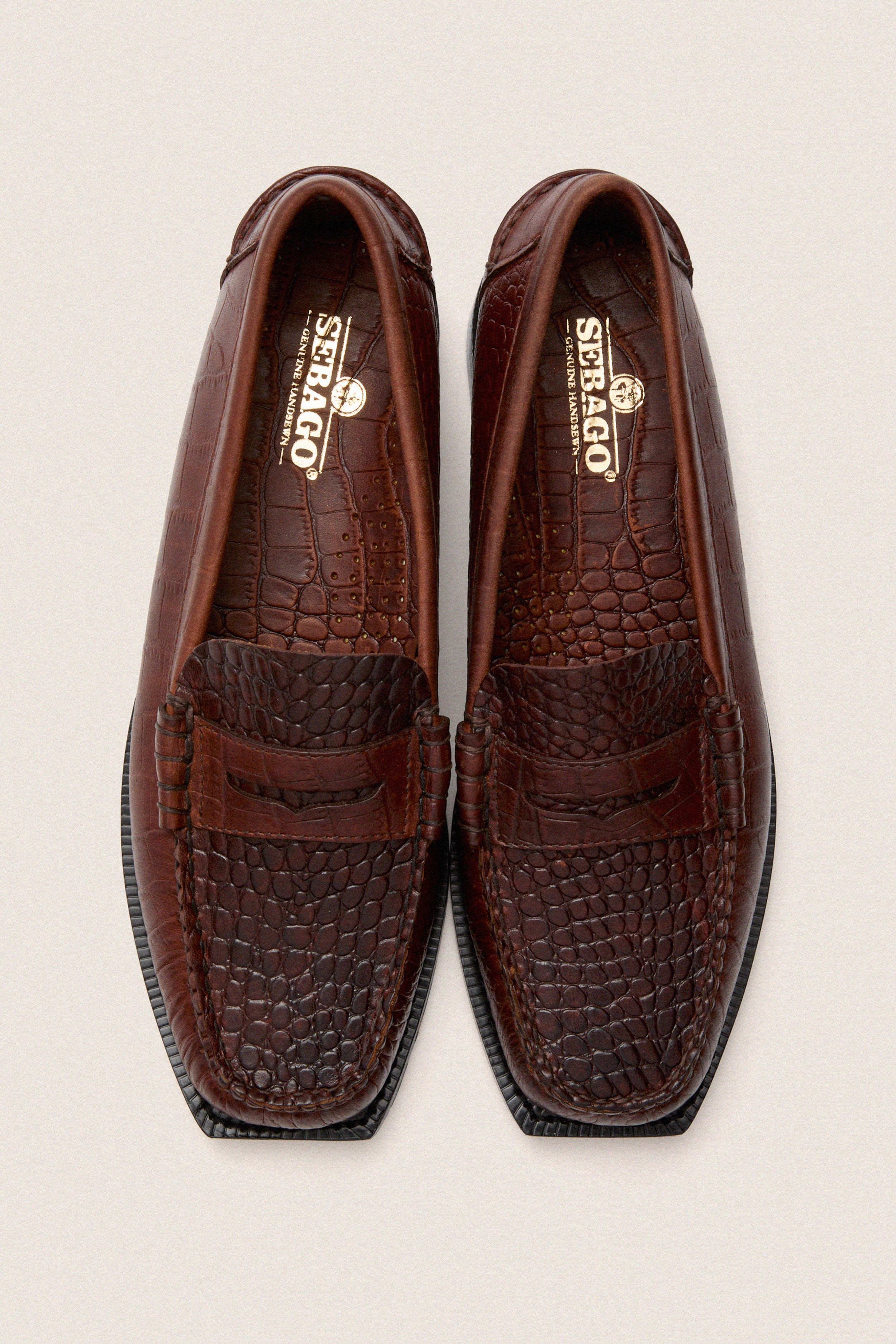 Brown Madison Crocodile Loafers
