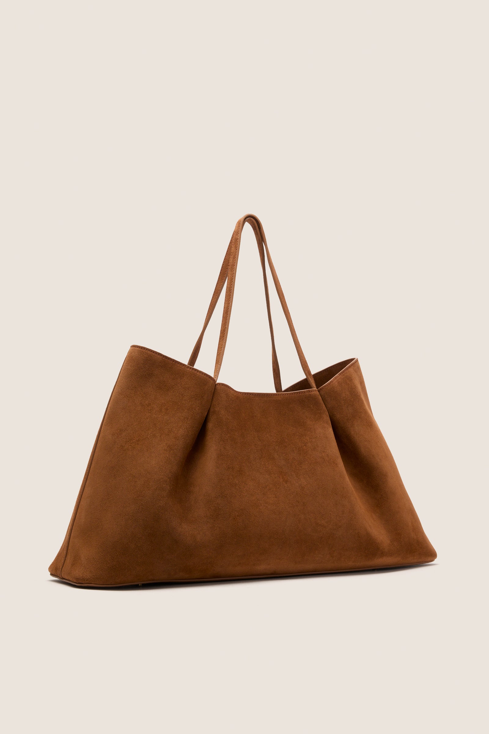Cognac Suede Dimple Tote