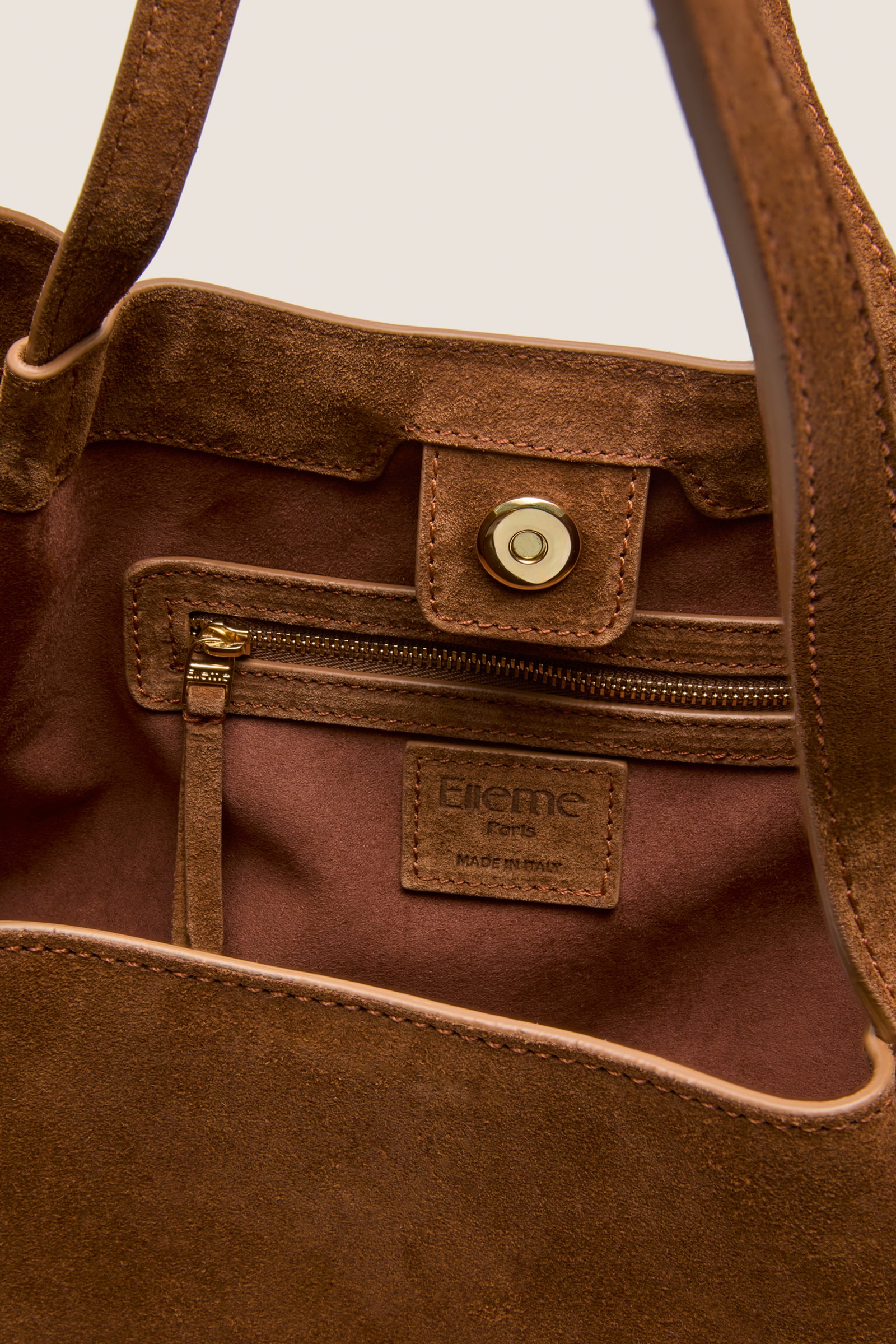 Cognac Suede Dimple Tote