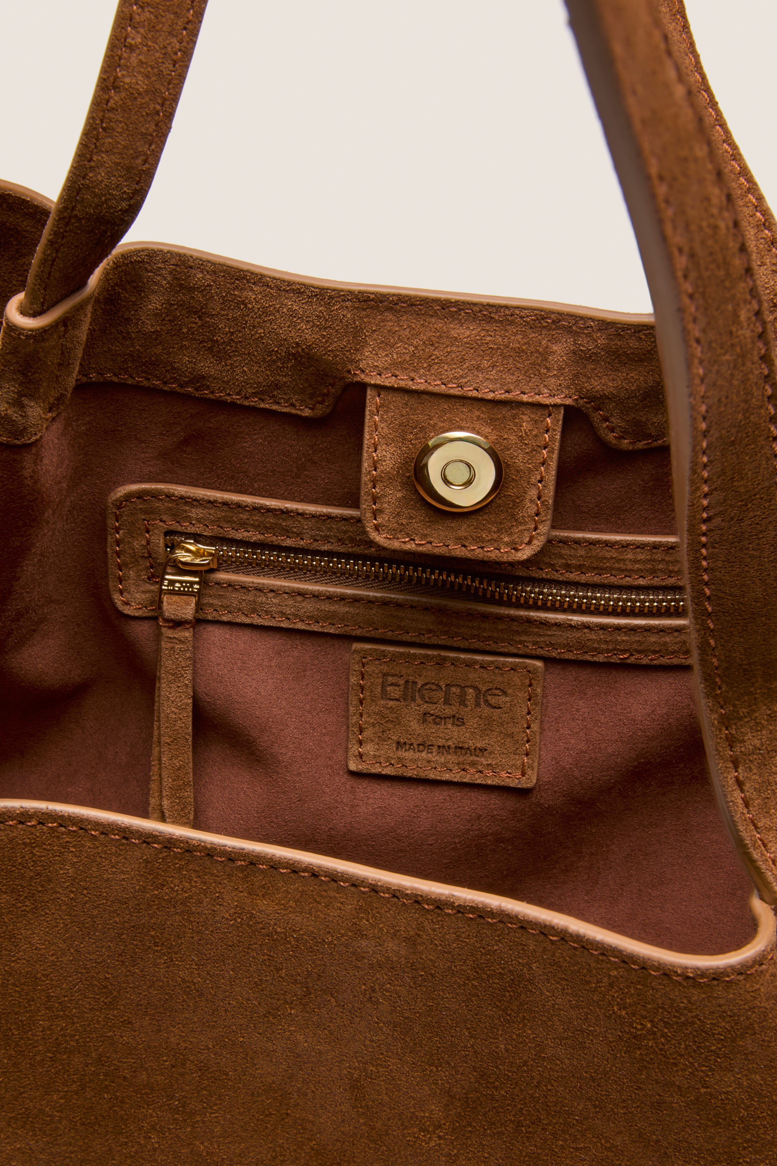 Cognac Suede Dimple Tote