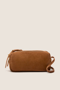 Cognac Suede Mini Trousse