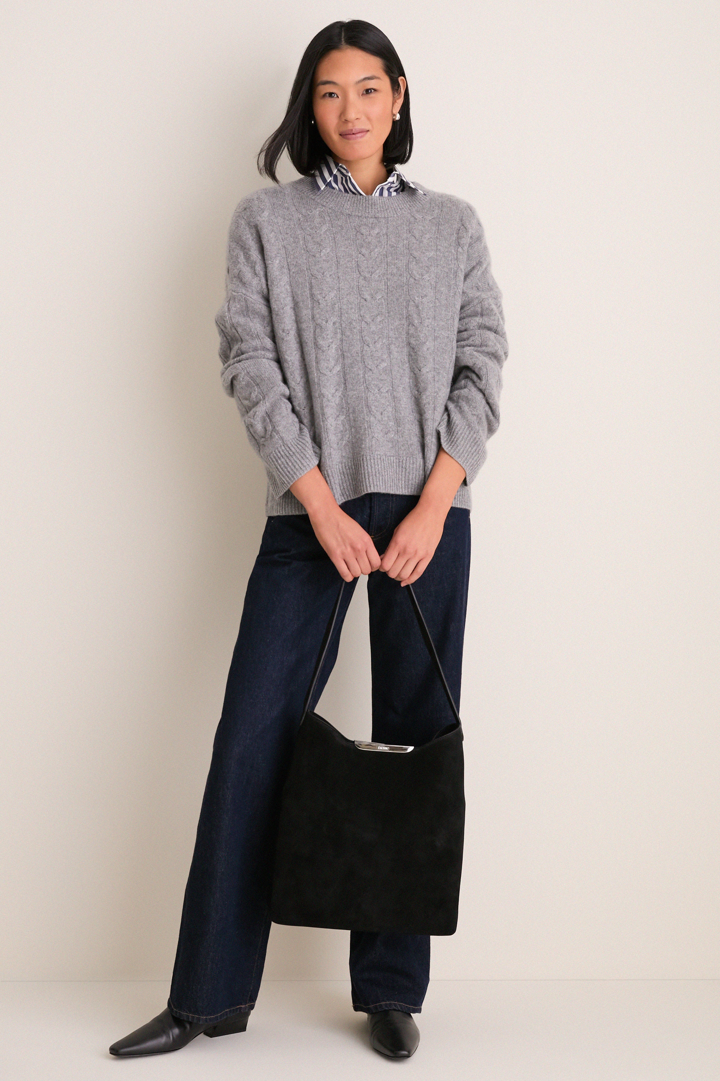 Black and Silver Suede Gemini Bag