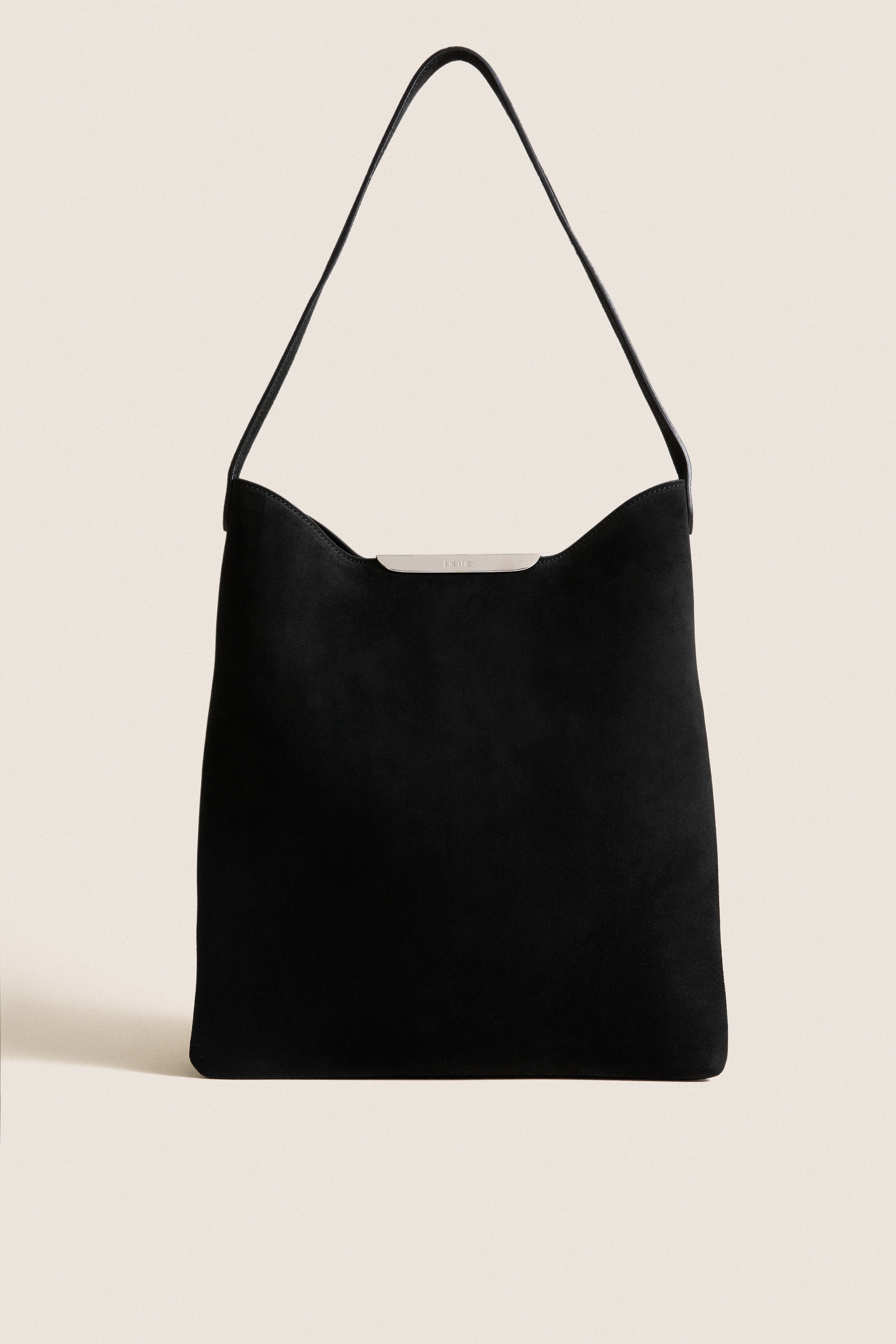 Black and Silver Suede Gemini Bag | Elleme