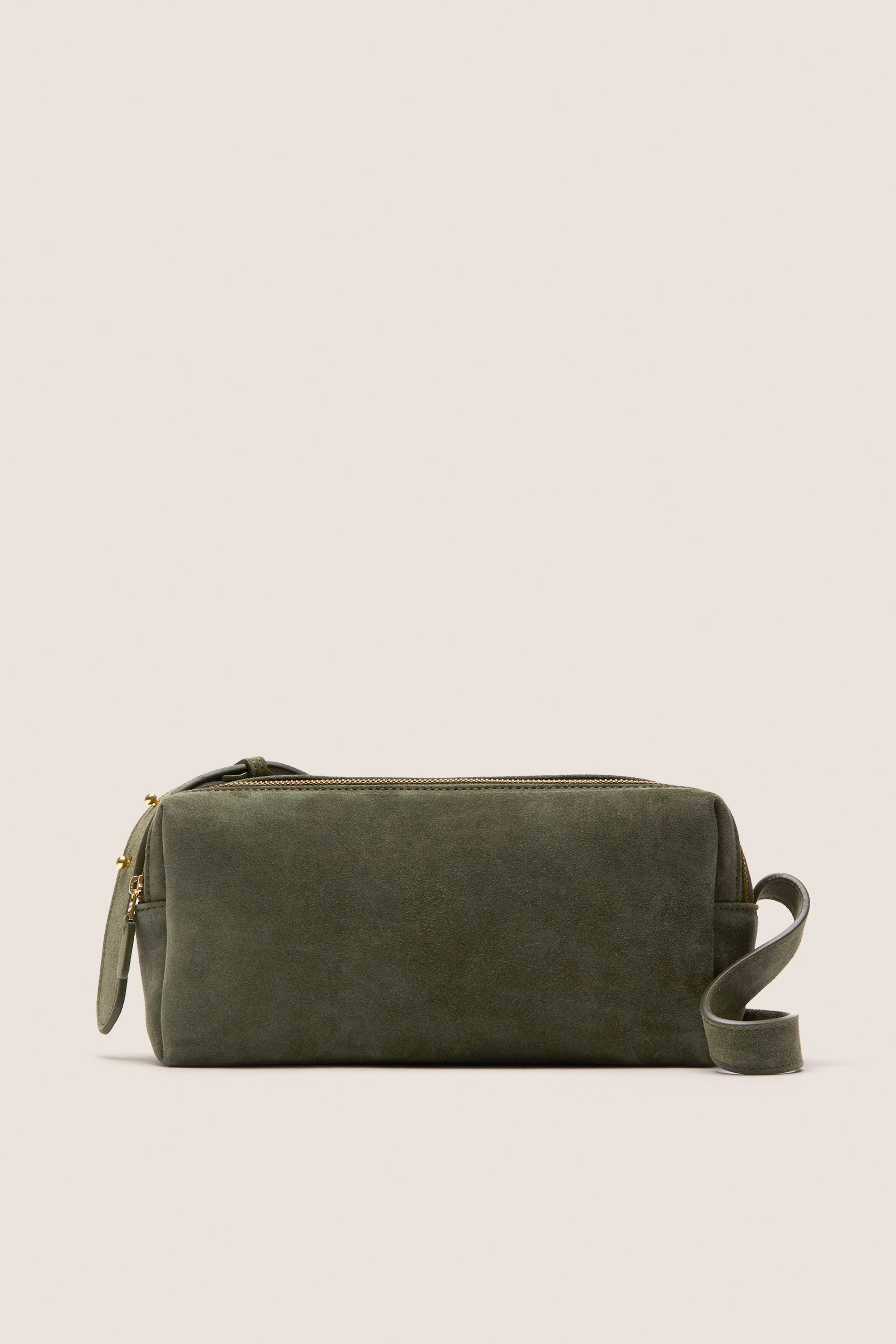Khaki Suede Trousse