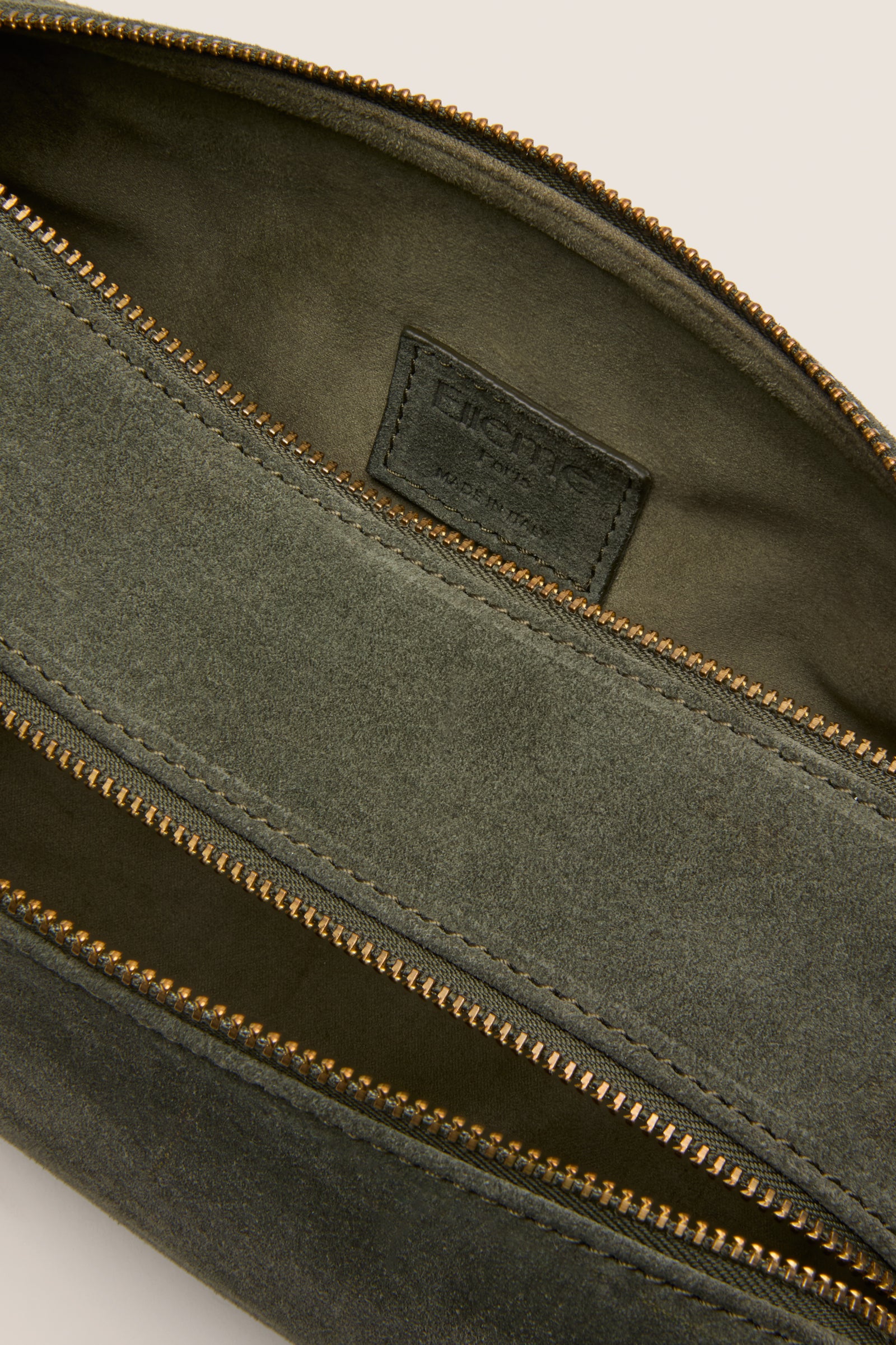 Khaki Suede Trousse