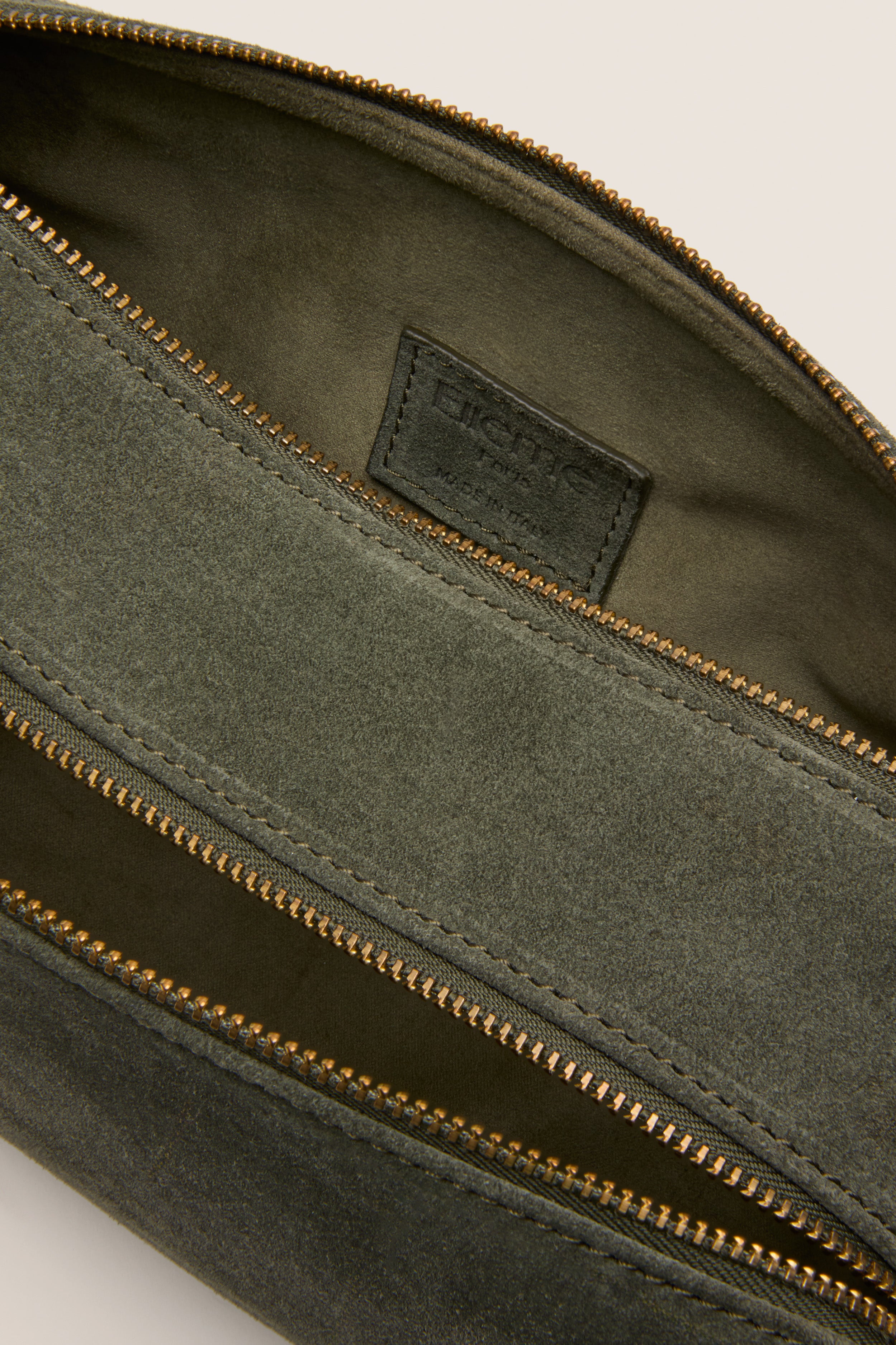 Khaki Suede Trousse