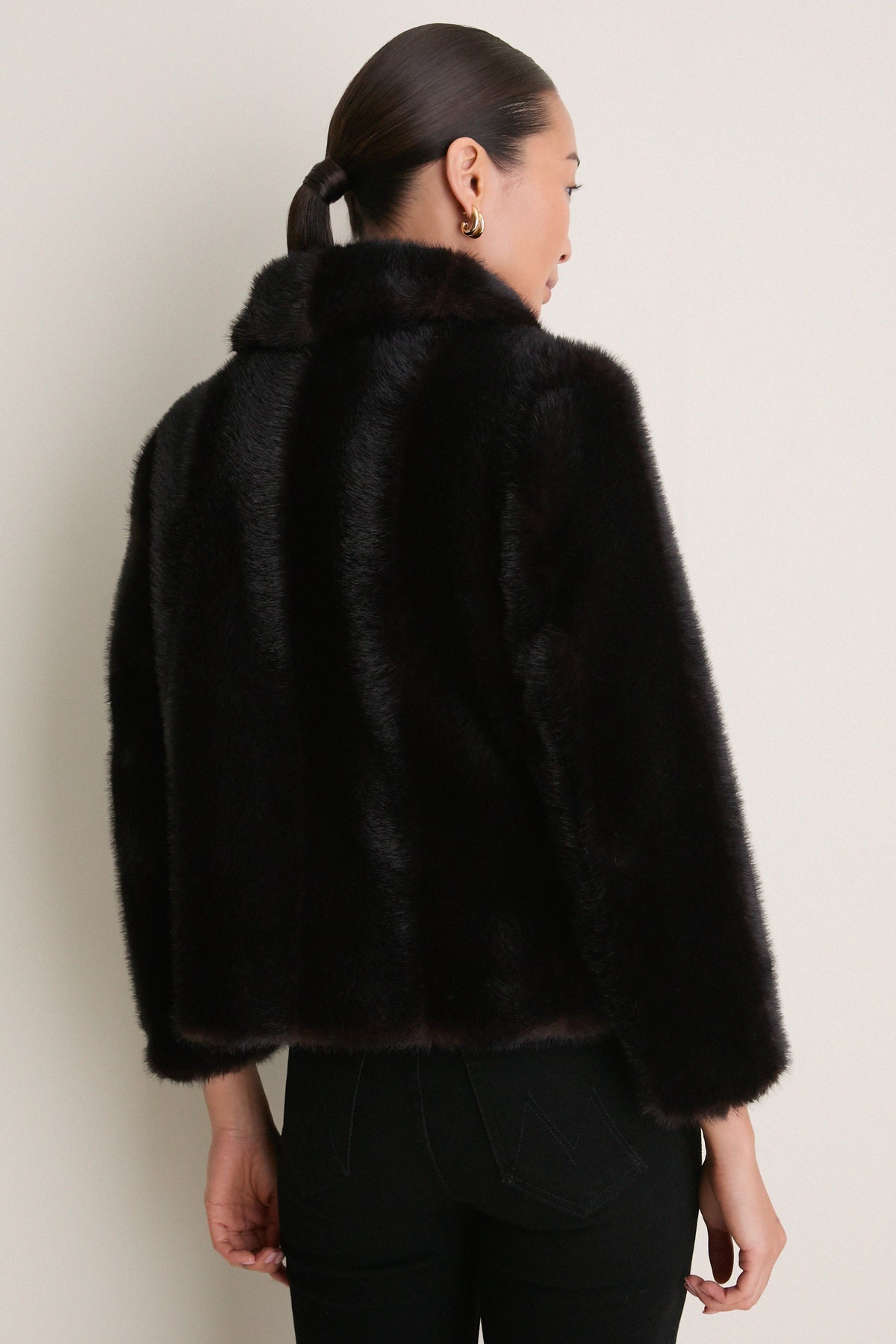 Brown Fur Cropped Carmella Coat