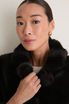 Brown Fur Cropped Carmella Coat