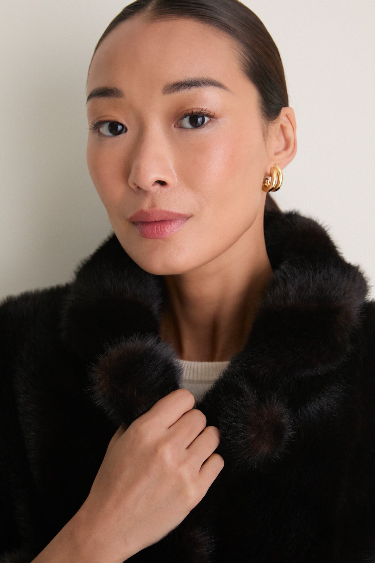 Brown Fur Cropped Carmella Coat