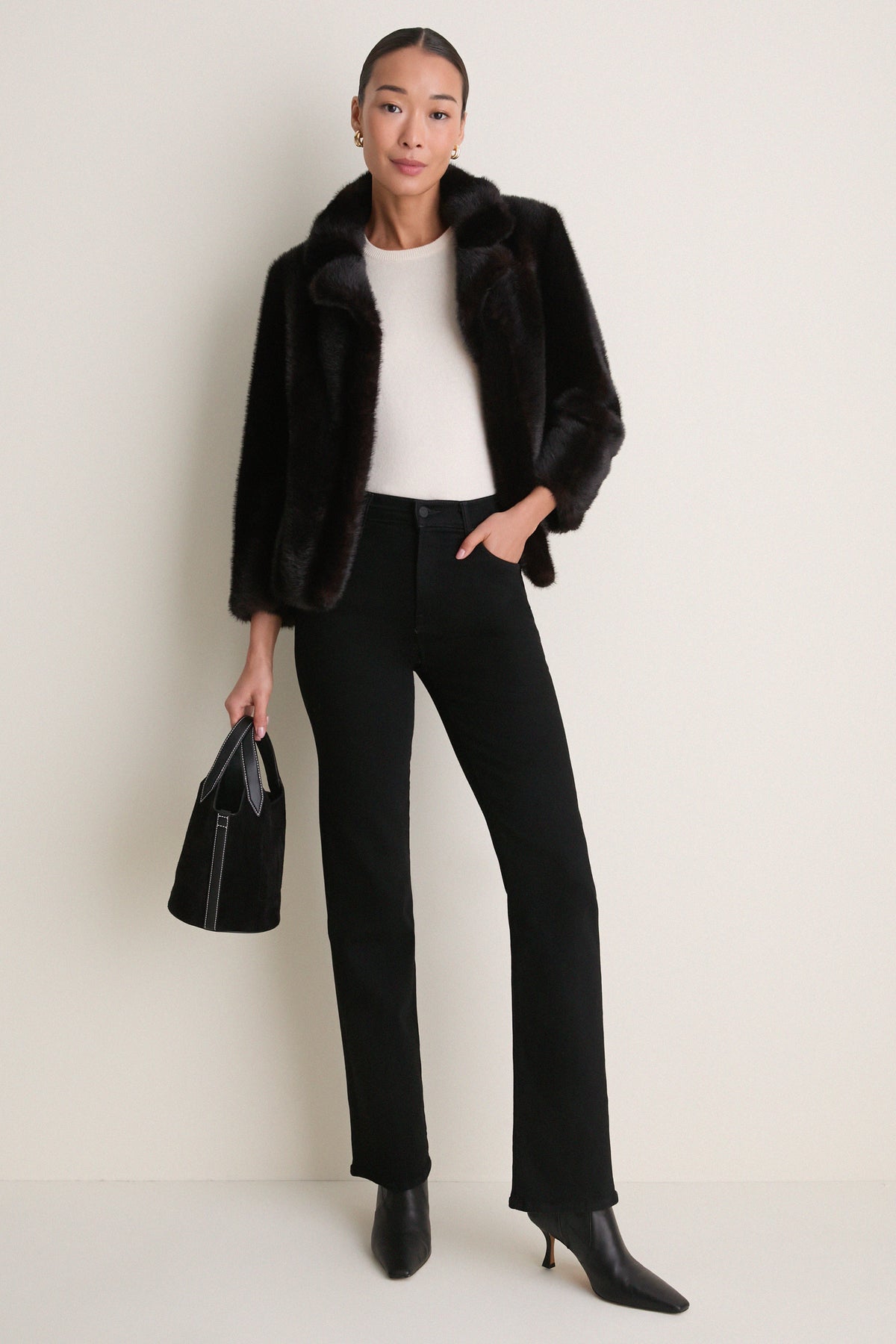 Brown Fur Cropped Carmella Coat