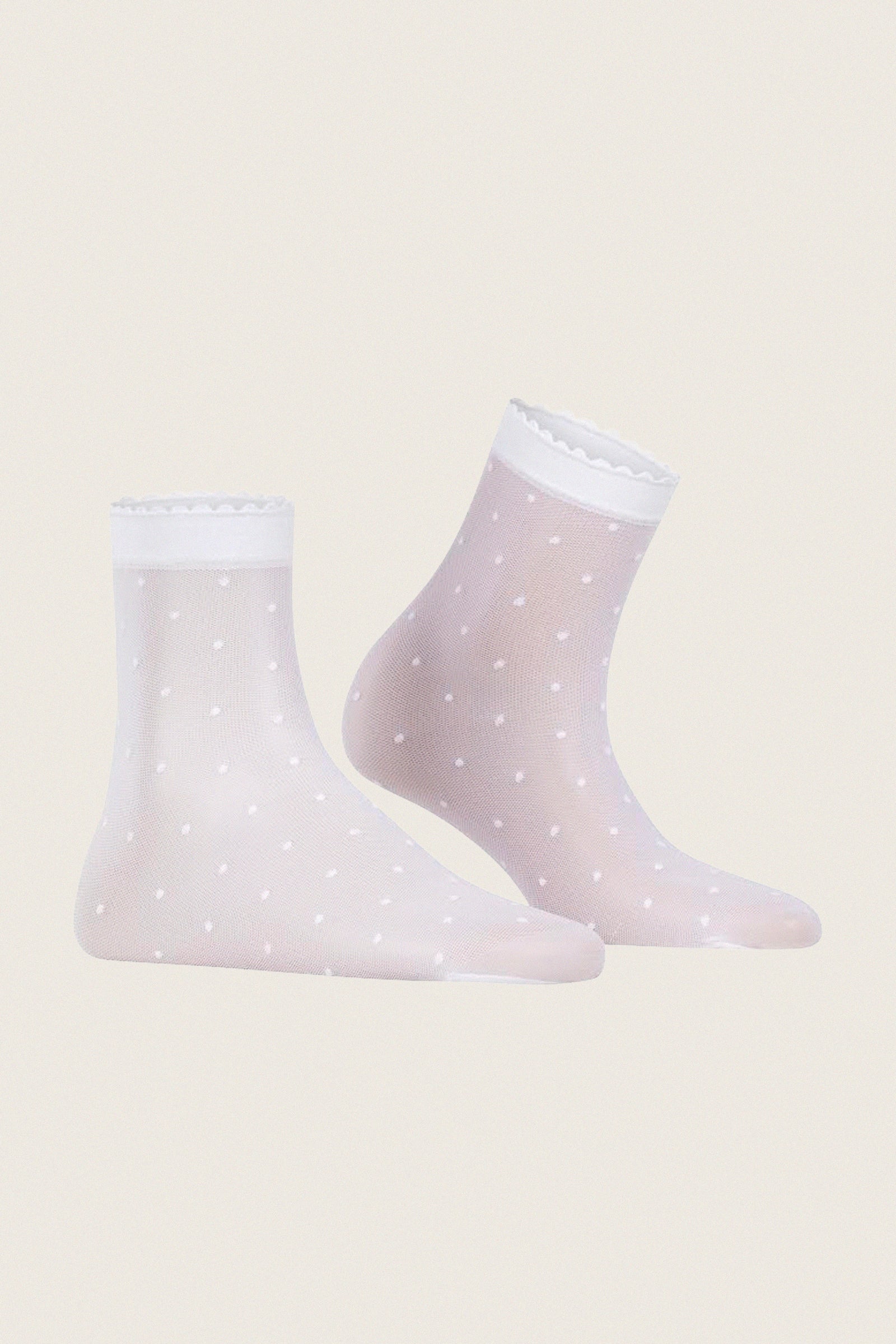 White Sheer Polka Dot Socks
