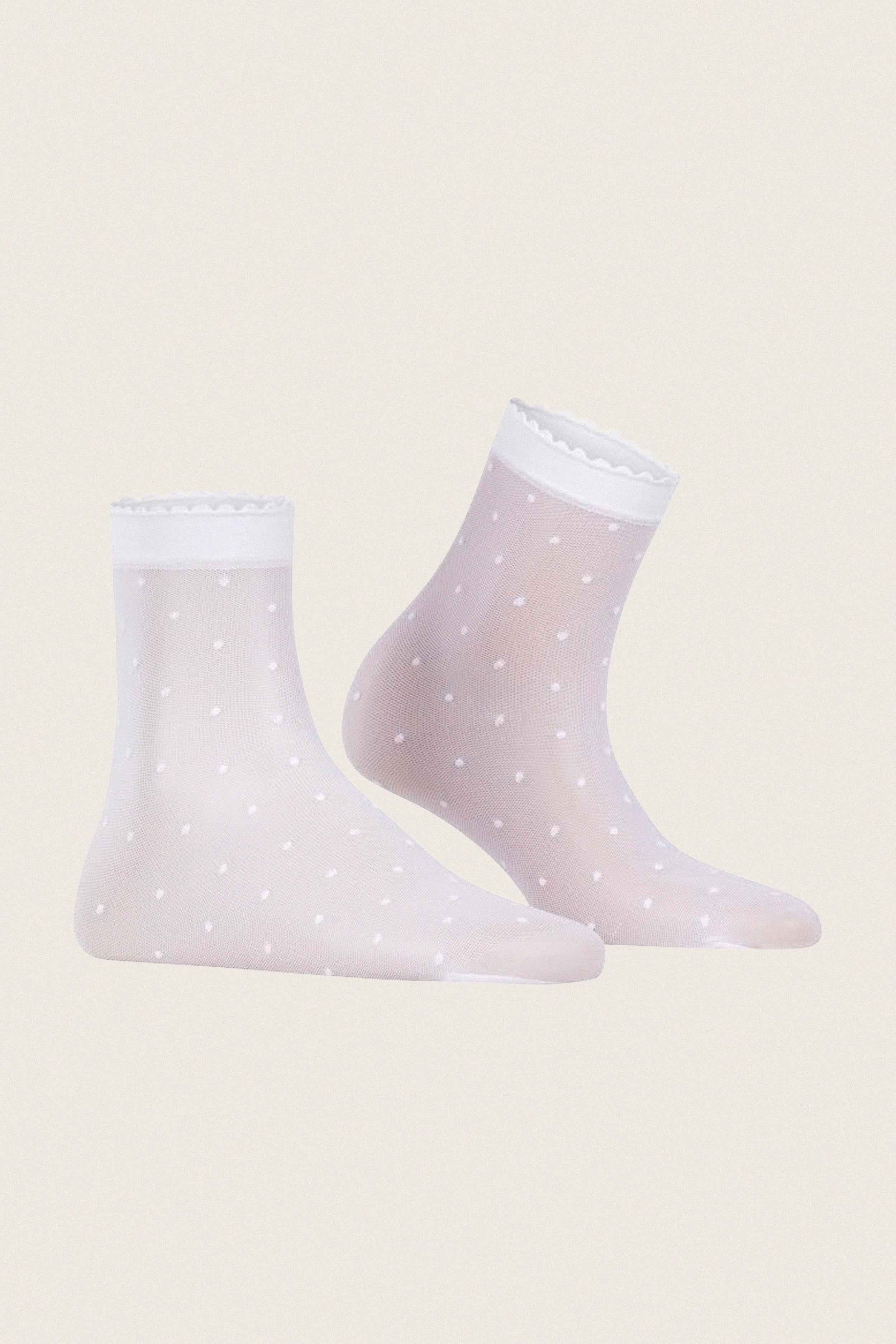 White Sheer Polka Dot Socks
