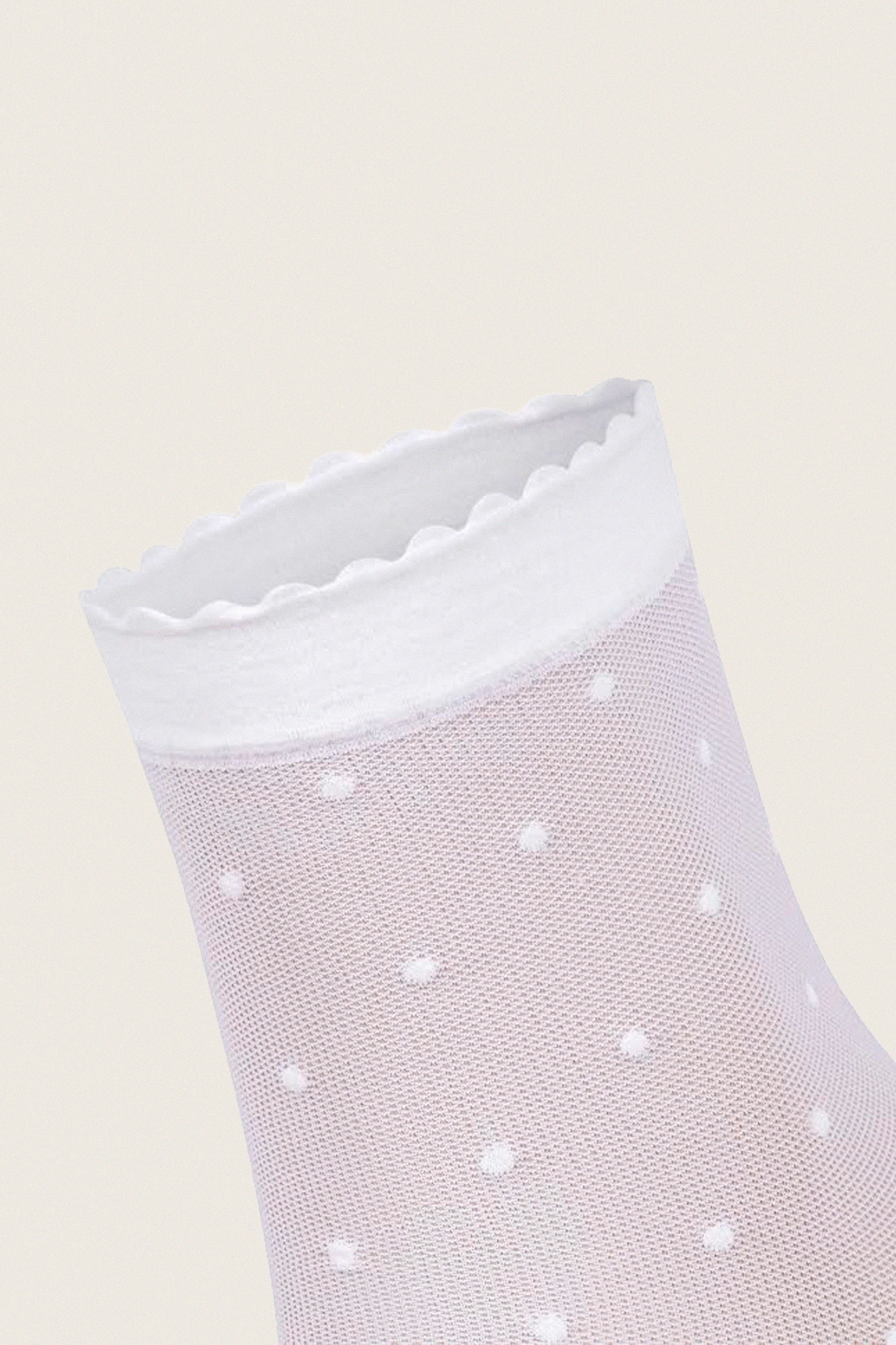 White Sheer Polka Dot Socks