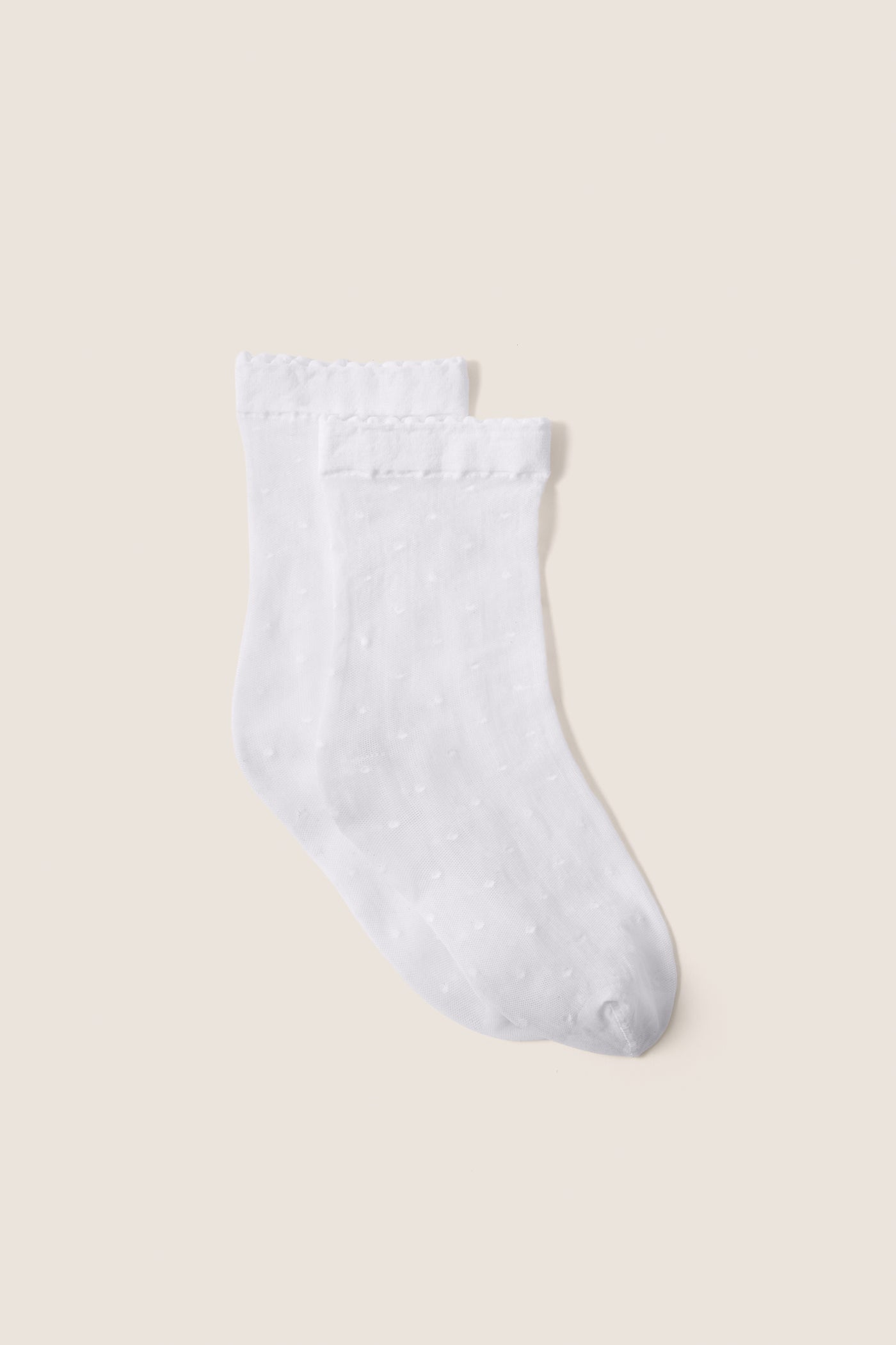 White Sheer Polka Dot Socks