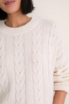 Ivory Cashmere Cable Knit Eloise Sweater