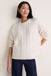 Ivory Cashmere Cable Knit Eloise Sweater