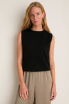 Black Cashmere Sleeveless Ava Shell