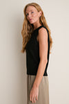 Black Cashmere Sleeveless Ava Shell