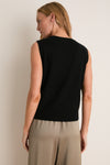 Black Cashmere Sleeveless Ava Shell