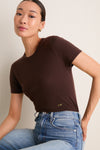 Chocolate Cashmere Silk Katie Tee