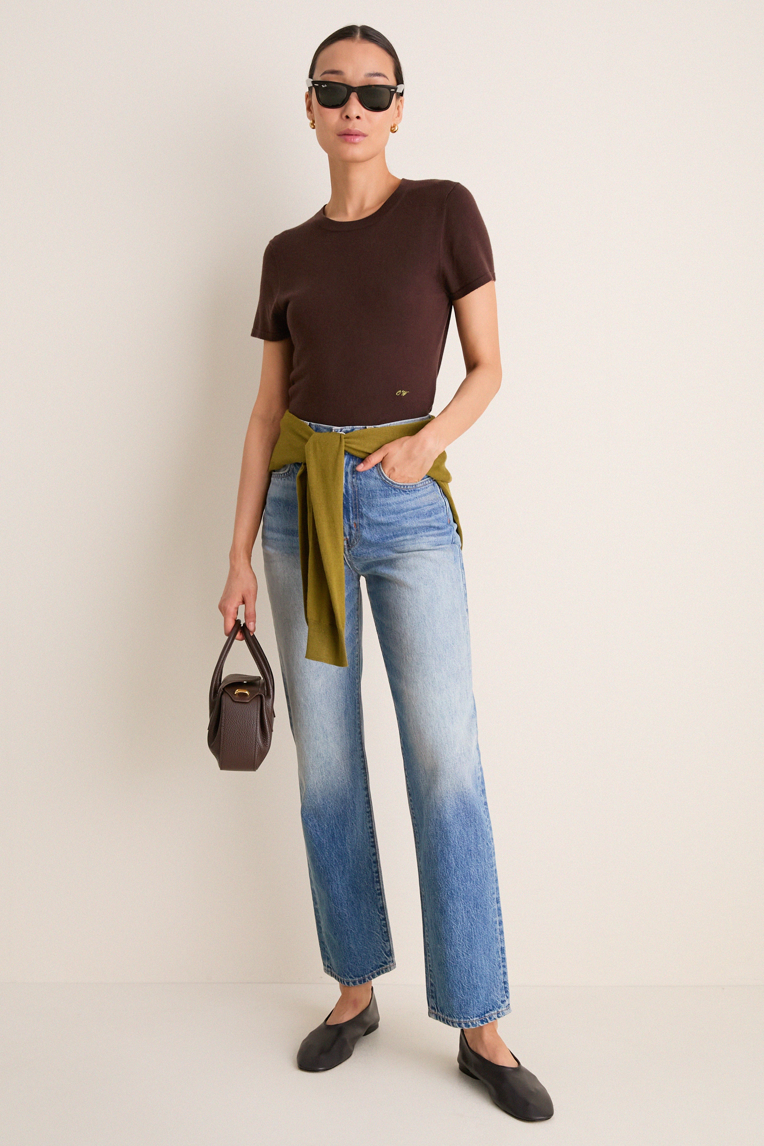 Chocolate Cashmere Silk Katie Tee