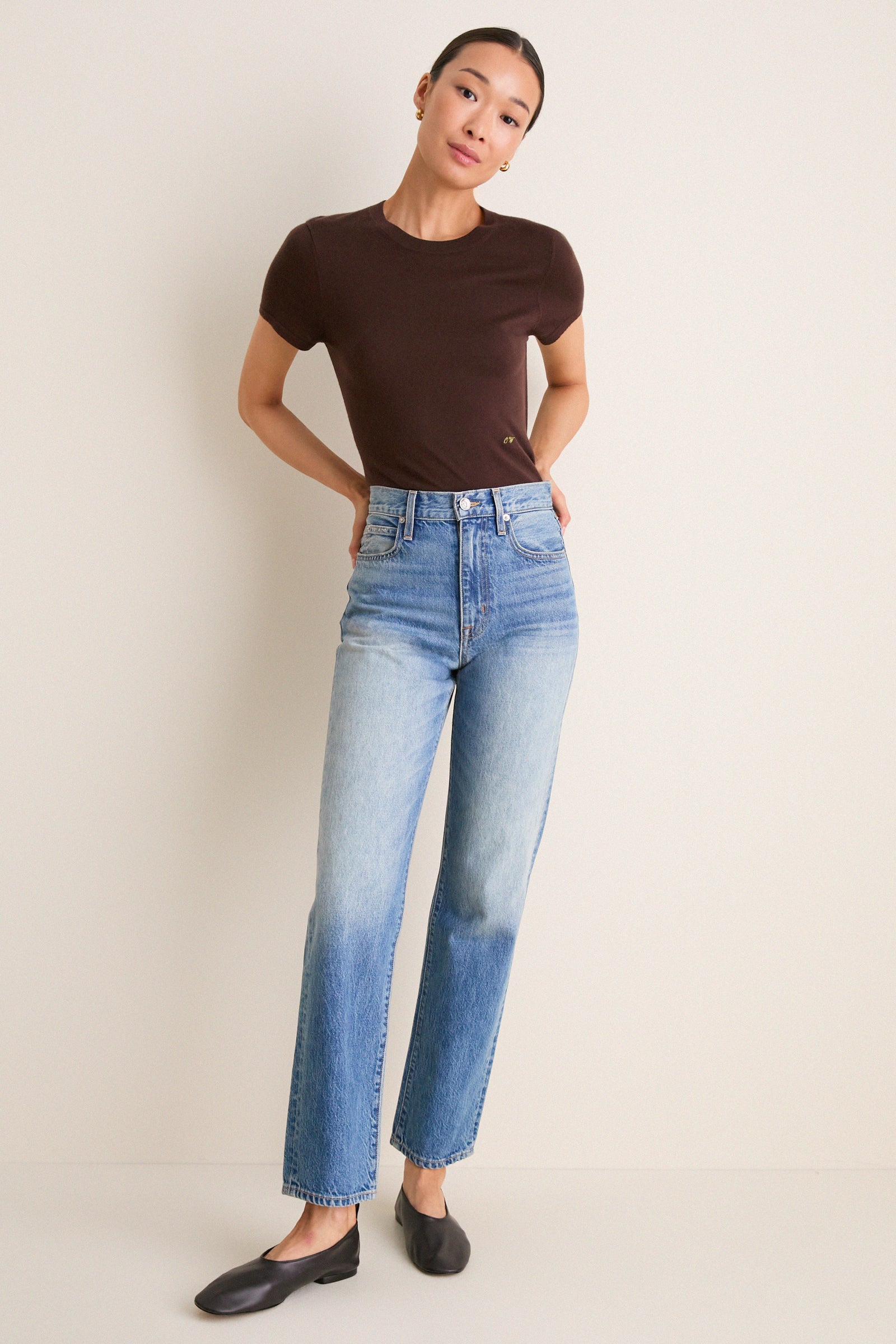Chocolate Cashmere Silk Katie Tee