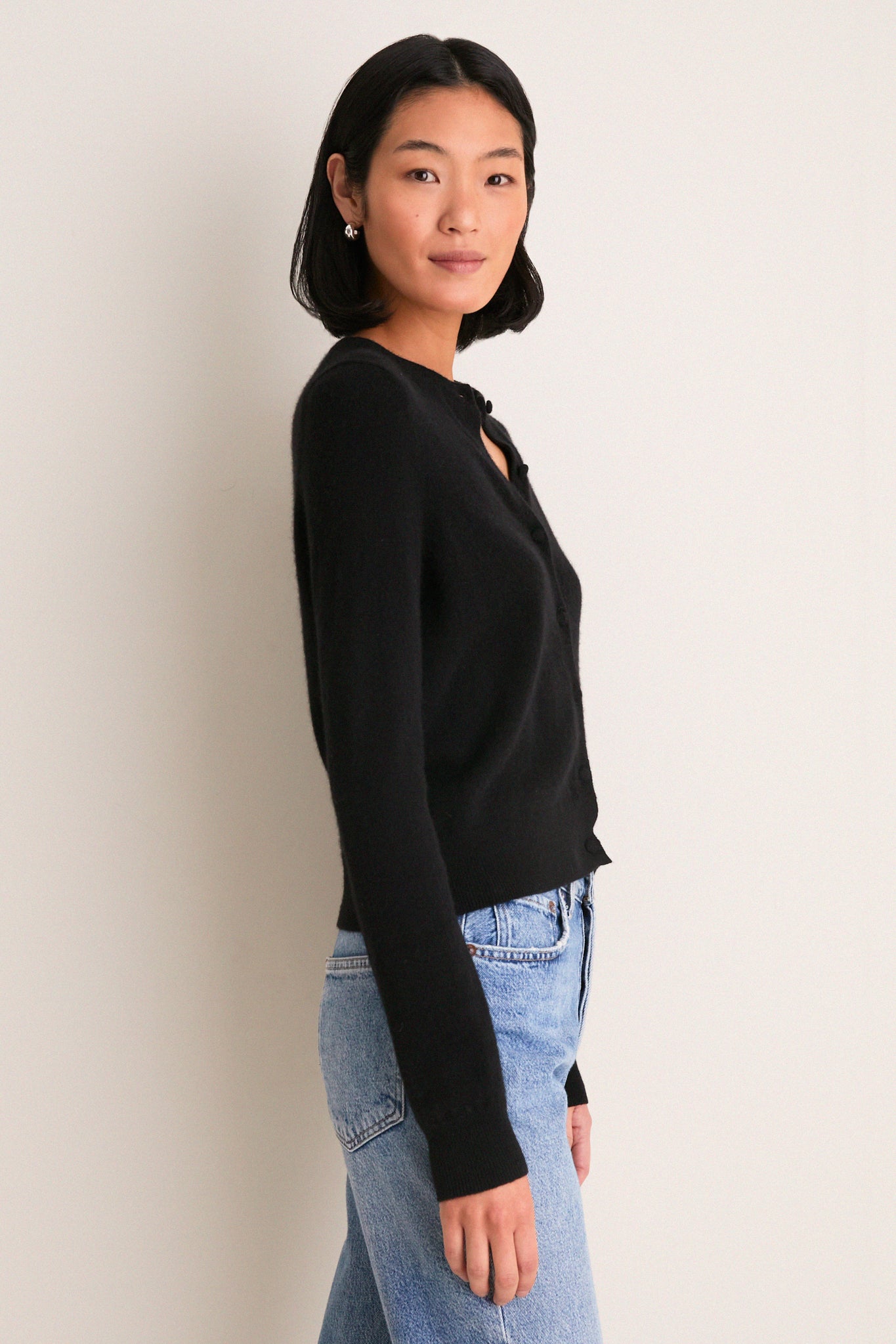 Black Cashmere Riley Cardigan | Tuckernuck