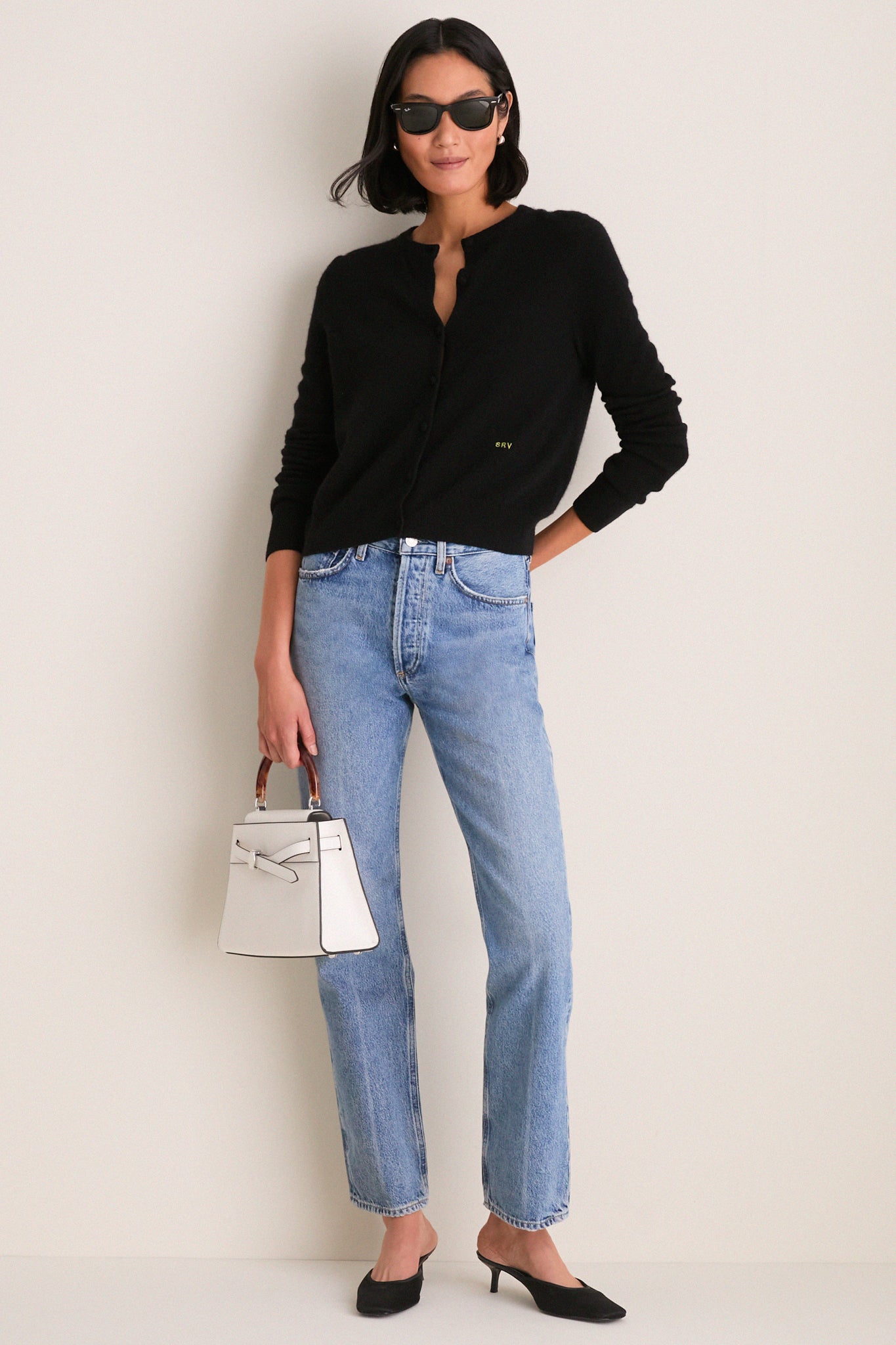Black Cashmere Riley Cardigan | Tuckernuck