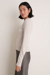 Sandstone Cashmere Silk Long Sleeve Katie Tee