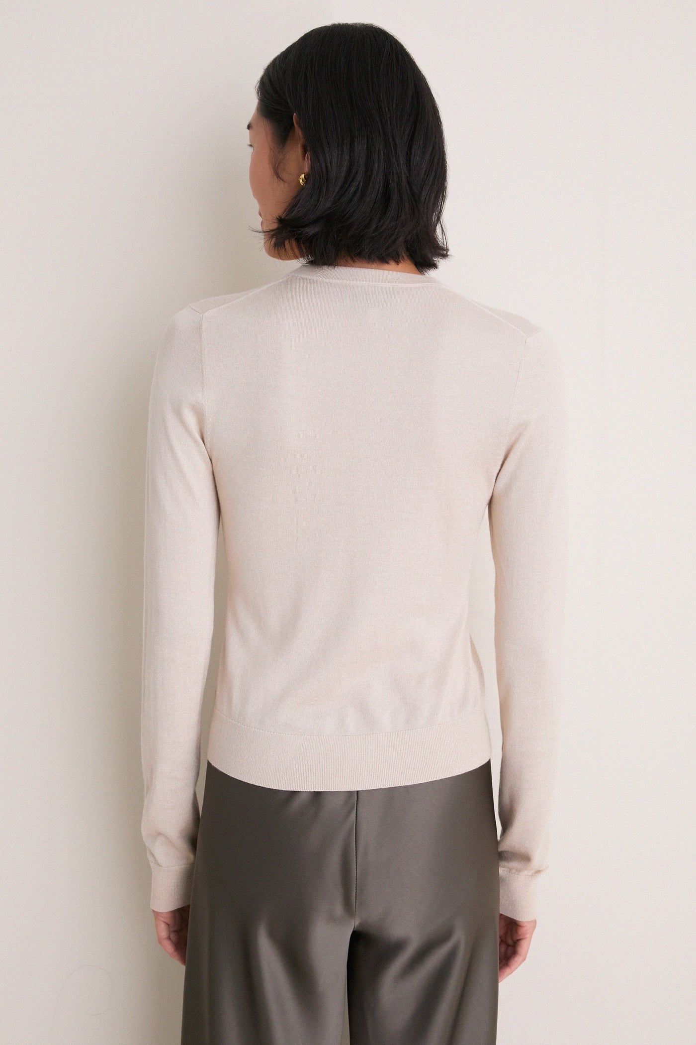 Sandstone Cashmere Silk Long Sleeve Katie Tee
