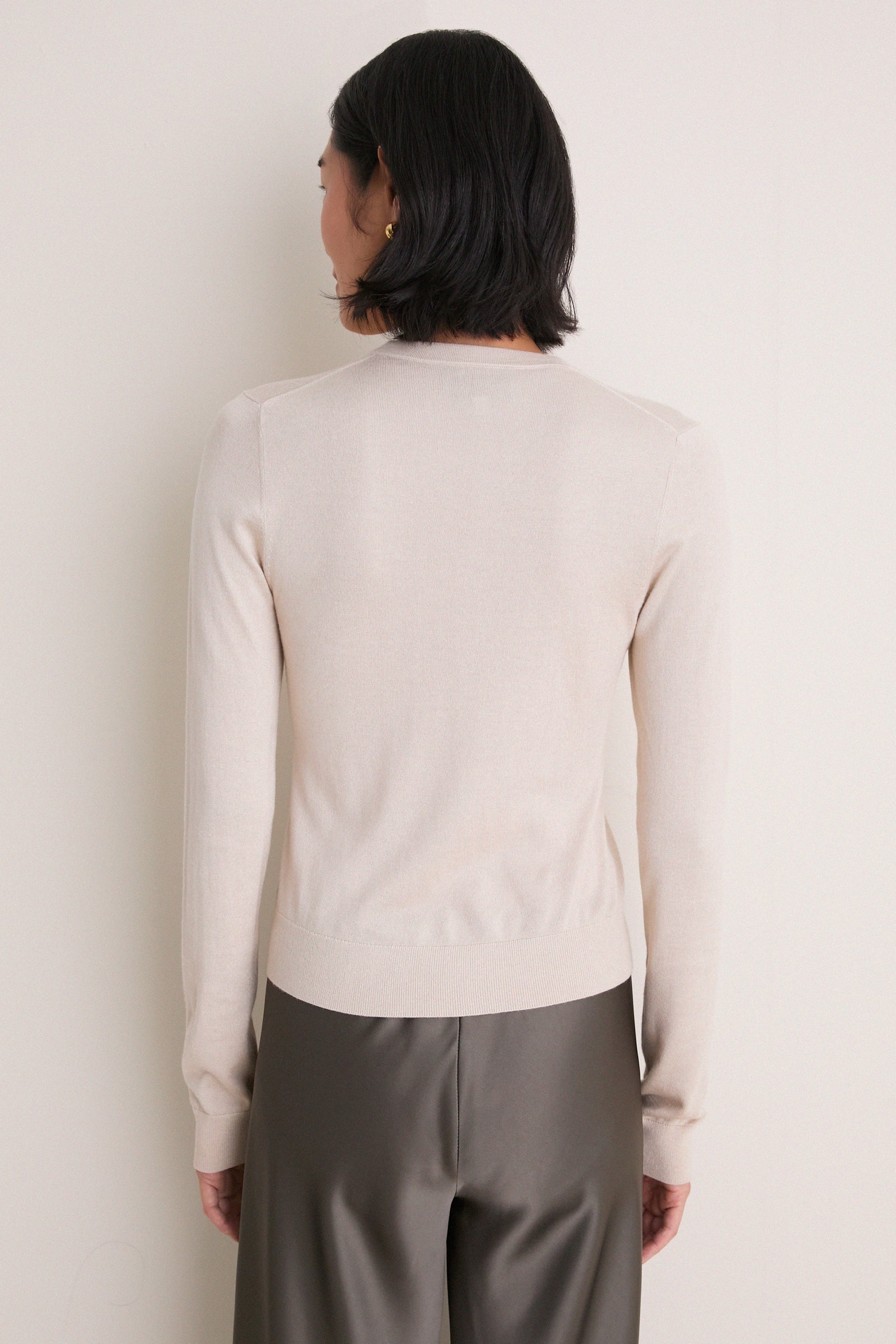 Sandstone Cashmere Silk Long Sleeve Katie Tee