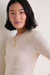 Sandstone Cashmere Silk Long Sleeve Katie Tee