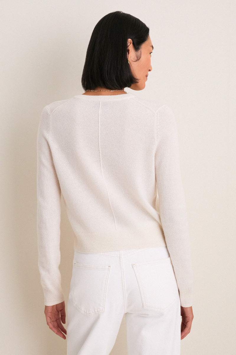 Ivory Cashmere Riley Cardigan