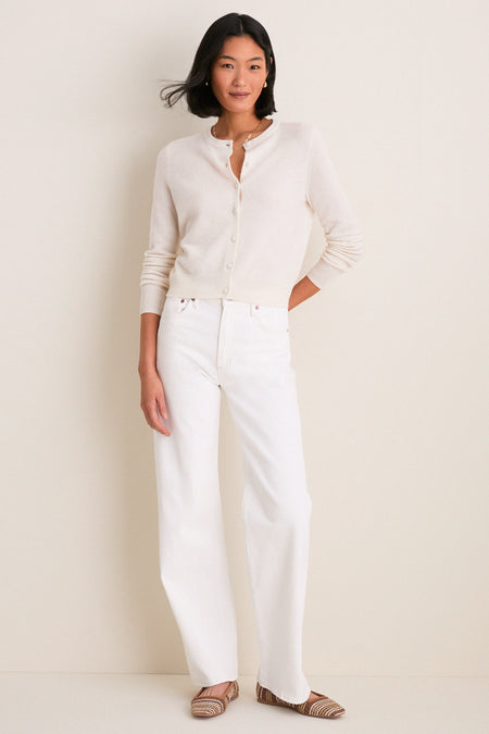 Ivory Cashmere Riley Cardigan