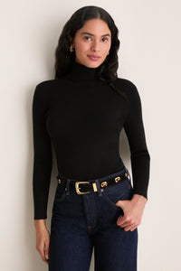 Black Arlo Ribbed Turtleneck