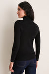 Black Arlo Ribbed Turtleneck