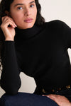Black Arlo Ribbed Turtleneck