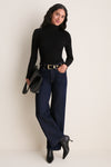 Black Arlo Ribbed Turtleneck