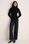 Black Arlo Ribbed Turtleneck