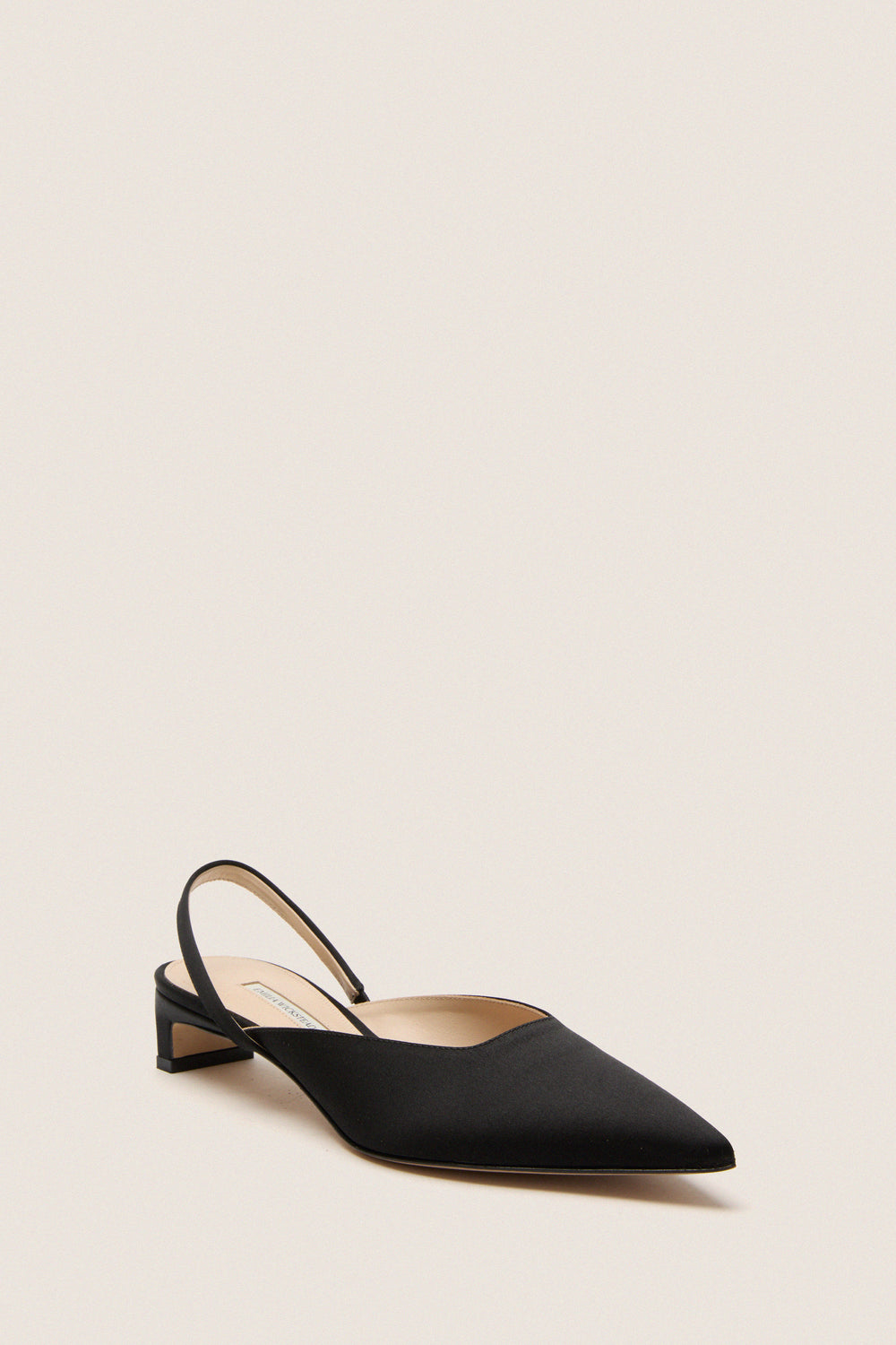 Black Satin Kaori Kitten Heels