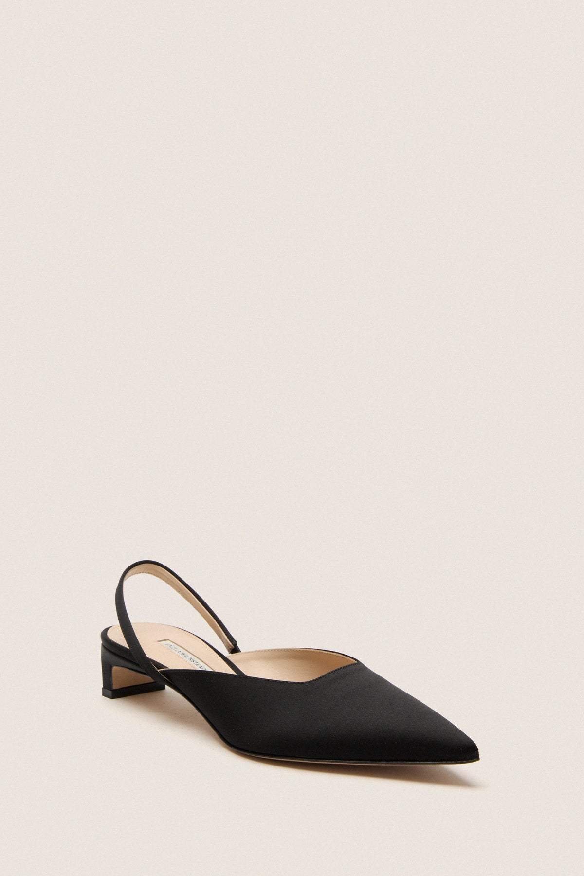 Black Satin Kaori Kitten Heels