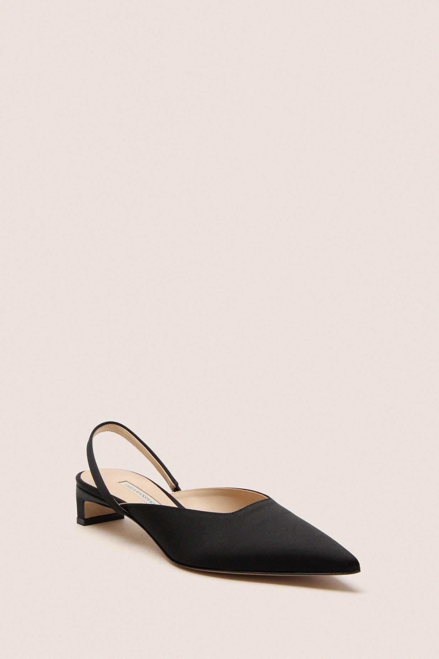 Black Satin Kaori Kitten Heels