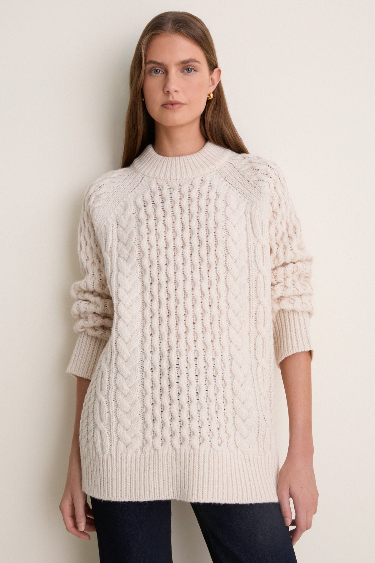 Ivory Galway Fisherman Sweater