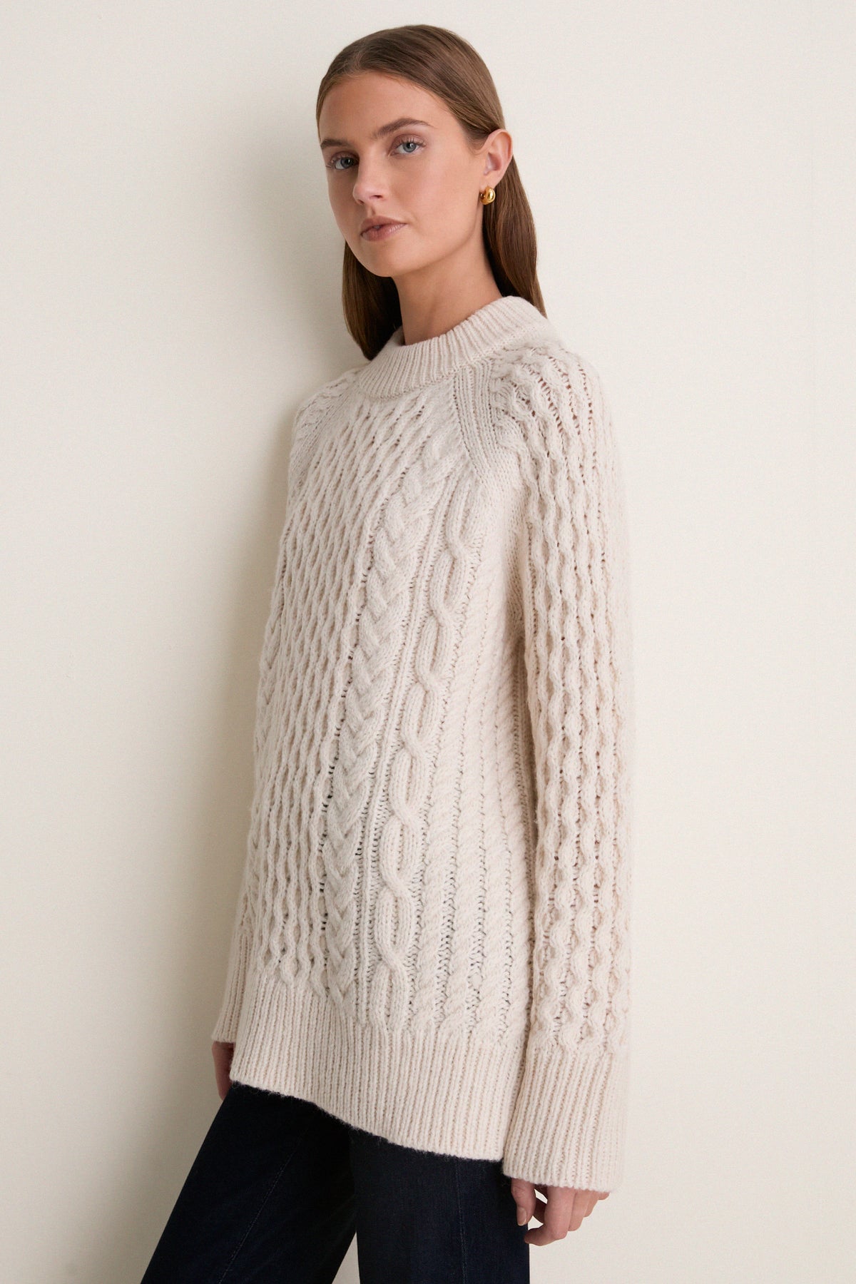 Ivory Galway Fisherman Sweater
