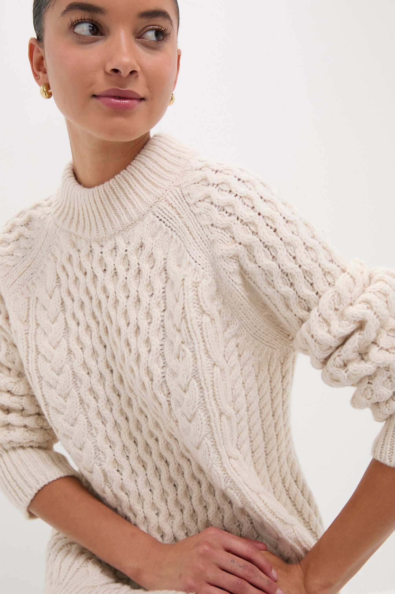Ivory Galway Fisherman Sweater | Tuckernuck