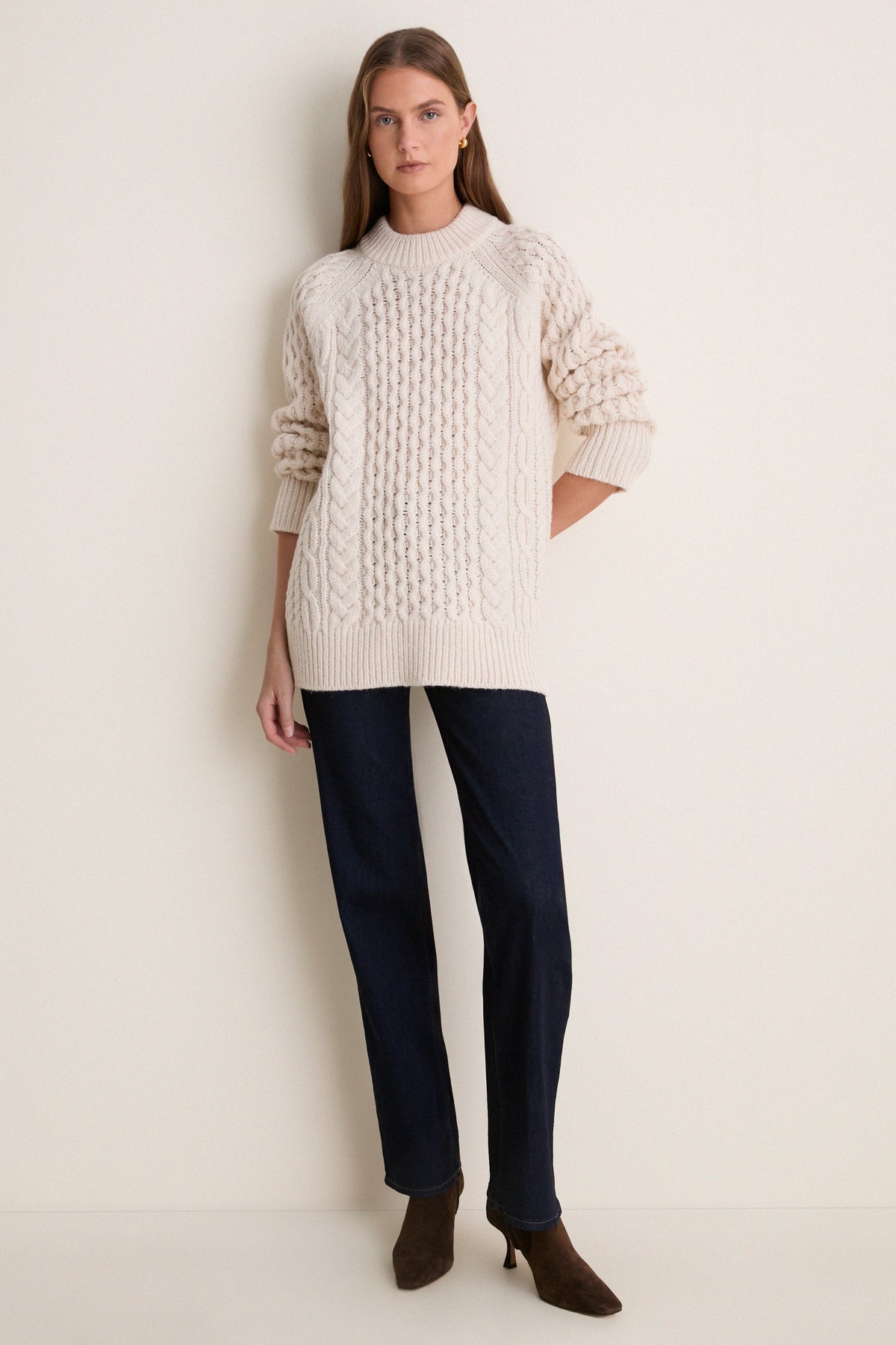 Ivory Galway Fisherman Sweater