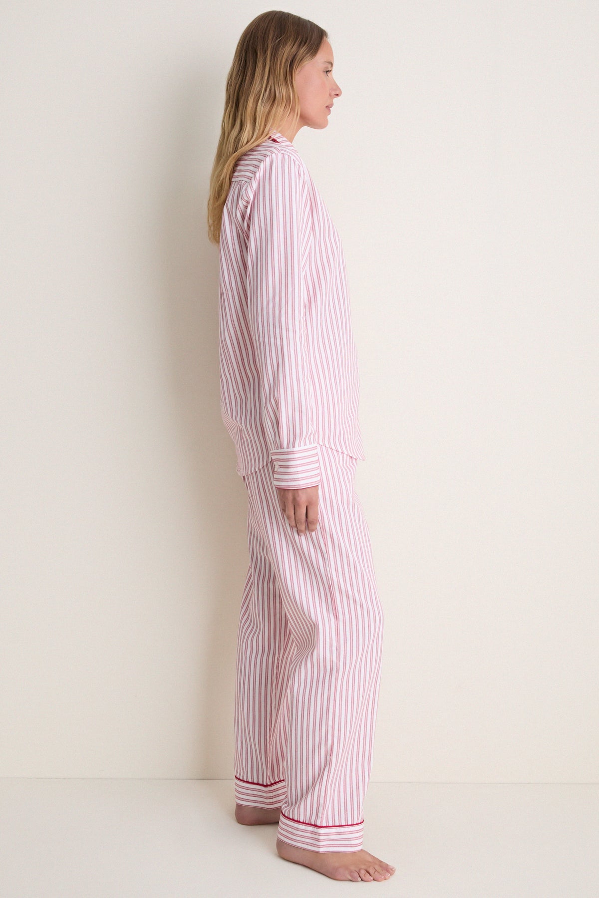 Antique Red Ticking Long Sleeve Pants Set